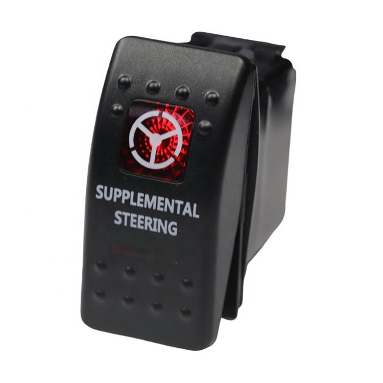New Style 12 Volt SPST Carling Illuminated on Off Sealed Rocker Switch With Driving Lights Symbol (Blue Led)